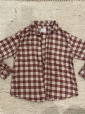 Goodfellow & Co Cream and Rust Plaid Shirt